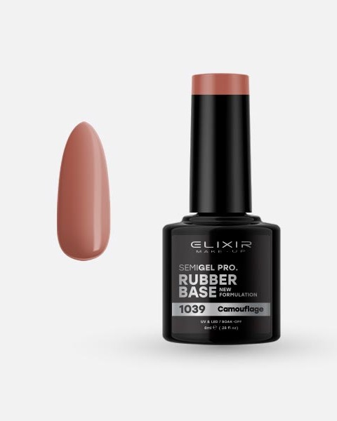 Elixir Semi Gel Ημιμόνιμο Βερνίκι 8ml – #1039 (RUBBER BASE CAMOUFLAGE)