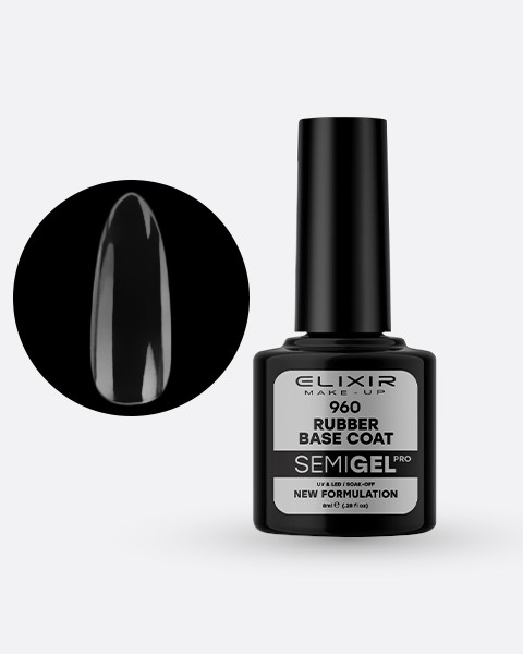 Elixir Semi Gel Ημιμόνιμο Βερνίκι 8ml – #960 (RUBBER BASE COAT)