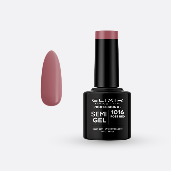 Elixir Semi Gel Ημιμόνιμο Βερνίκι 8ml – #1016 (ROSE RED)