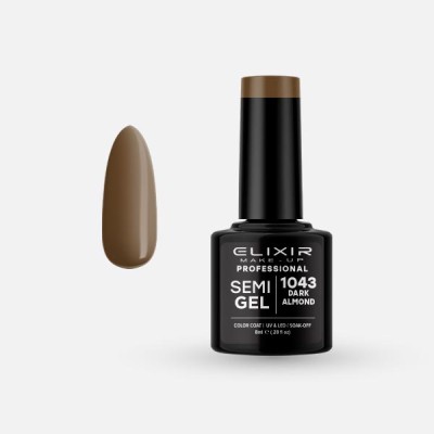 Elixir Semi Gel Ημιμόνιμο Βερνίκι 8ml – #1043 (DARK ALMOND)