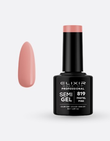 Elixir Semi Gel Ημιμόνιμο Βερνίκι 8ml – #819 (PASTEL PINK)