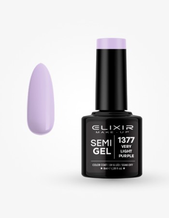 Elixir Semi Gel Ημιμόνιμο Βερνίκι 8ml – #1377 VERY LIGHT PURPLE
