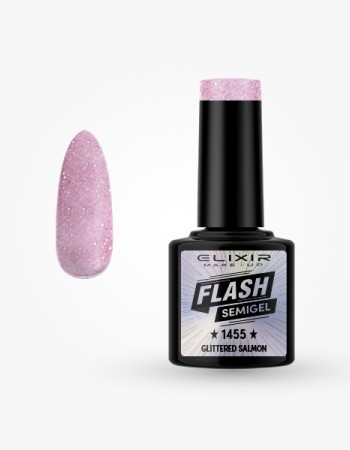 Elixir Semi Gel Ημιμόνιμο Βερνίκι 8ml – #1455 GLITTERED SALMON