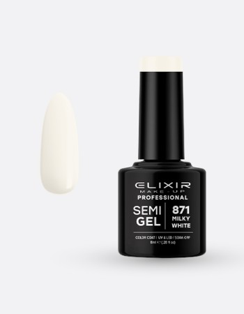 Elixir Semi Gel Ημιμόνιμο Βερνίκι 8ml – #871 (MILKY WHITE) Elixir Semi Gel Ημιμόνιμο Βερνίκι 8ml – #871 (MILKY WHITE)