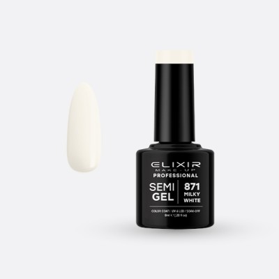 Elixir Semi Gel Ημιμόνιμο Βερνίκι 8ml – #871 (MILKY WHITE)
