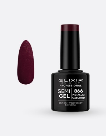 Elixir Semi Gel Ημιμόνιμο Βερνίκι 8ml – #866 (METALLIC OXBLOOD)