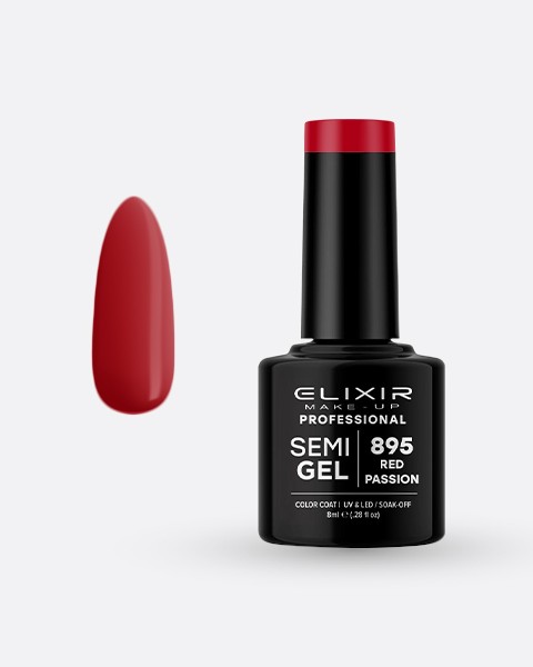 Elixir Semi Gel Ημιμόνιμο Βερνίκι 8ml – #895 (RED PASSION)