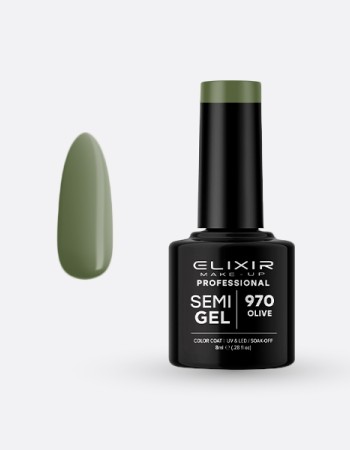 Elixir Semi Gel Ημιμόνιμο Βερνίκι 8ml – #970 (OLIVE)