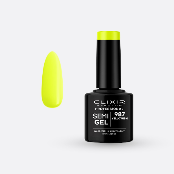 Elixir Semi Gel Ημιμόνιμο Βερνίκι 8ml – #987 (YELLOWISH)