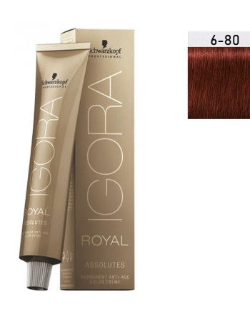 Schwarzkopf Igora Royal Absolutes 60ml #6-80 (Ξανθό Σκούρο Κόκκινο Φυσικό)