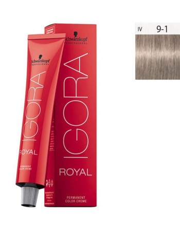 Schwarzkopf Igora Royal 60ml #9-1 Ξανθό Πολύ Ανοιχτό Σαντρέ