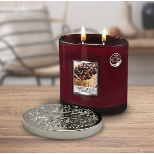 Heart and Home Αρωματικό Κερί με Διπλό Φυτίλι 40h 230gr #Γλυκά Μαυροκέρασα