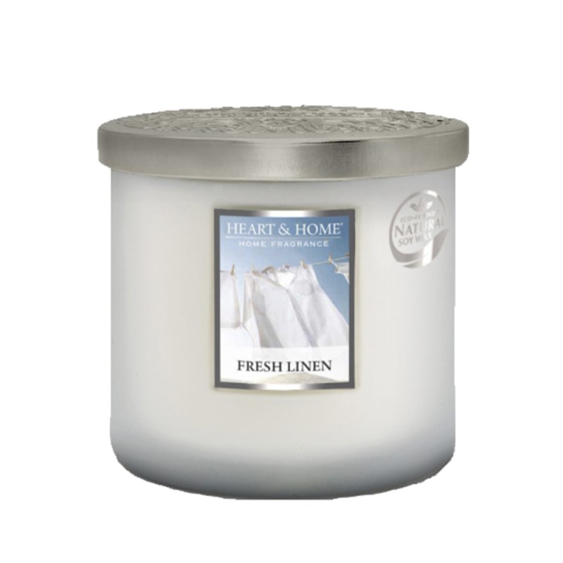 Heart and Home Αρωματικό Κερί με Διπλό Φυτίλι 40h 230gr #Δροσερό Λινό