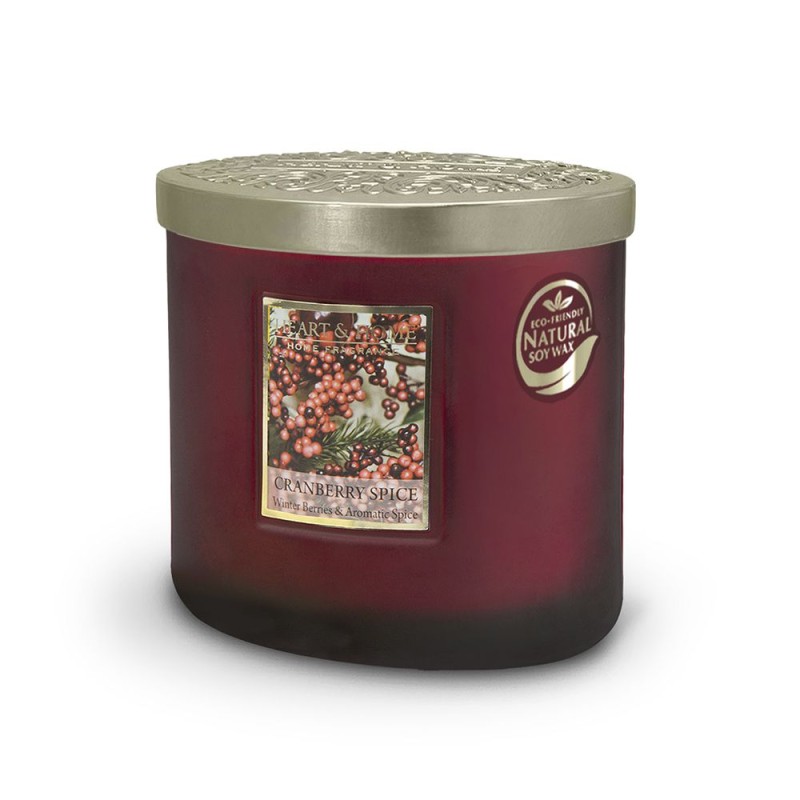 Heart and Home Αρωματικό Κερί με Διπλό Φυτίλι 40h 230gr #Πικάντικο Κράνμπερι
