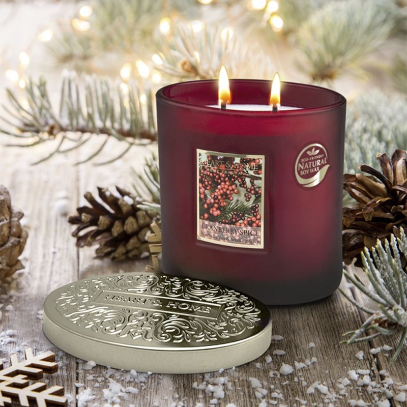 Heart and Home Αρωματικό Κερί με Διπλό Φυτίλι 40h 230gr #Πικάντικο Κράνμπερι