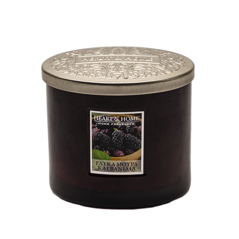Heart and Home Αρωματικό Κερί με Διπλό Φυτίλι 40h 230gr #Γλυκά Μούρα και Βανίλια