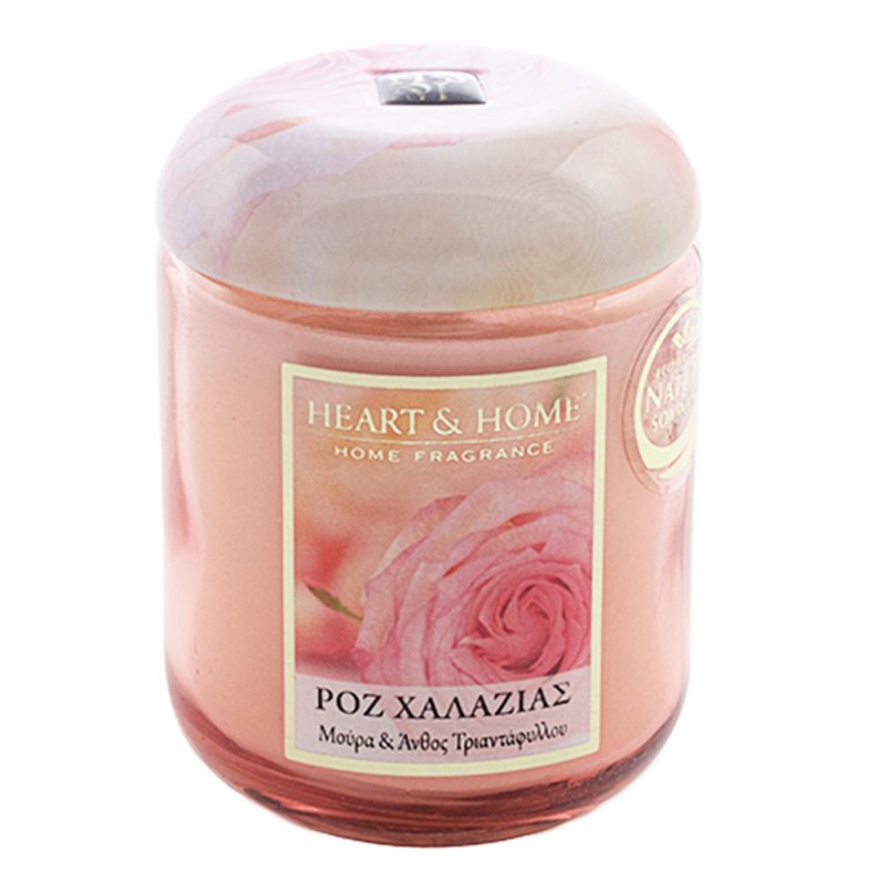 Heart and Home Αρωματικό Κερί 30h 115gr #Ροζ Χαλαζίας