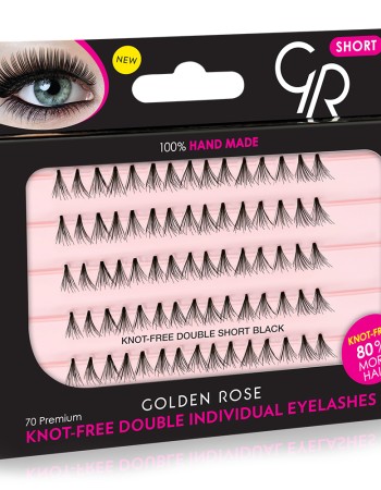 Golden Rose Knot Free Double Individual Eyelashes - Short
