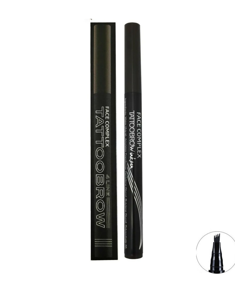 Face Complex Tatto Brow 4 Line Eyebrow pencil – #Black