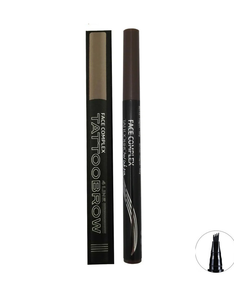 Face Complex Tatto Brow 4 Line Eyebrow pencil – #Brunette