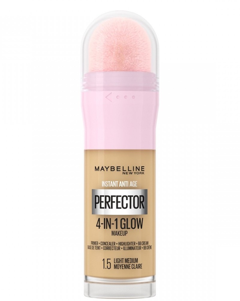 Maybelline Instant Anti Age Perfector 4-in-1 Glow Makeup 20ml – #1.5 (Light Medium) Maybelline Instant Anti Age Perfector 4-in-1 Glow Makeup 20ml – #1.5 (Light Medium)