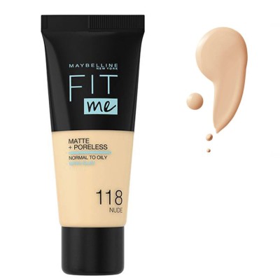 Maybelline Fit Me Matte + Poreless Foundation 30ml #118 Nude