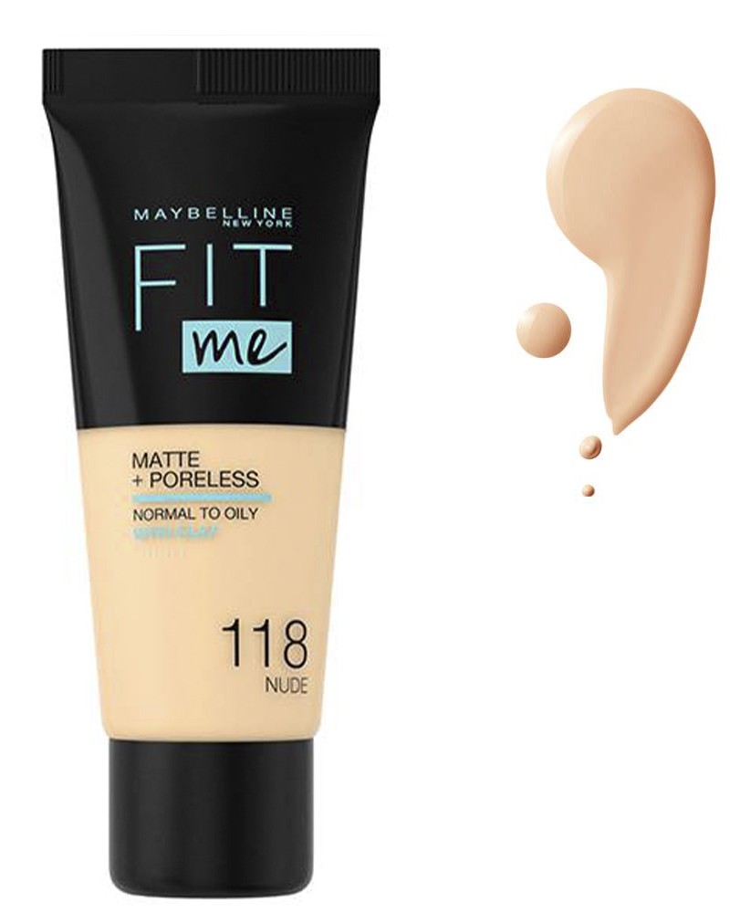 Maybelline Fit Me Matte + Poreless Foundation 30ml #118 Nude