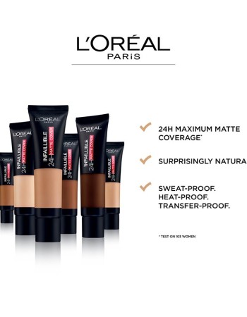 L'Oreal Infallible 24h Matte Cover 30ml #200 Golden Sand