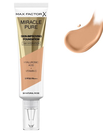 Max Factor Miracle Miracle Pure SPF30 Skin Improving Foundation 30ml - 050 Natural Rose