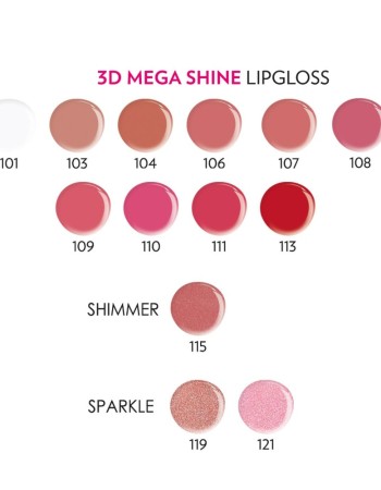Golden Rose 3D Mega Shine Lipgloss 5.2ml – #121 SPARKLE
