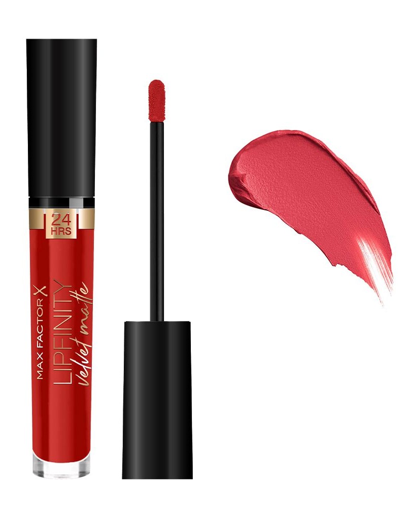 Max Factor Lipfinity Velvet Matte Liquid Lipstick 3.5ml #025 Red Luxury