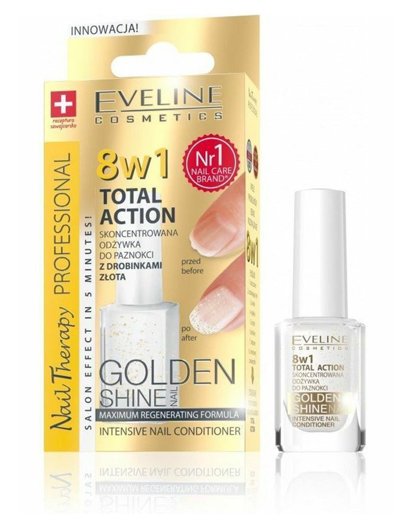 Eveline Nail Therapy - 8in1 Total Action Golden Shine 12ml