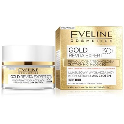 Eveline Gold Revita Expert Luxurious Smoothing Cream Serum Day & Night 30+ (50ml) Eveline Gold Revita Expert Luxurious Smoothing Cream Serum Day & Night 30+ (50ml)