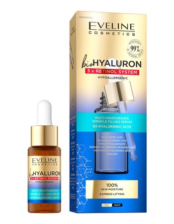 Eveline BioHyaluron 3 x Retinol System Multi-moisturizing wrinkle filling serum (18ml)