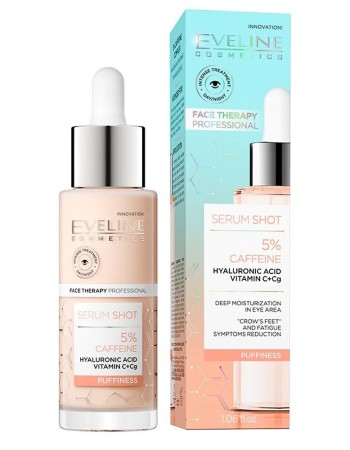 Eveline Serum Shot Caffeine 5% Eye Contour Treatment | Ορός Για Το Περίγραμμα Των Ματιών για Μαύρους Κύκλους & Σακούλες 30ml