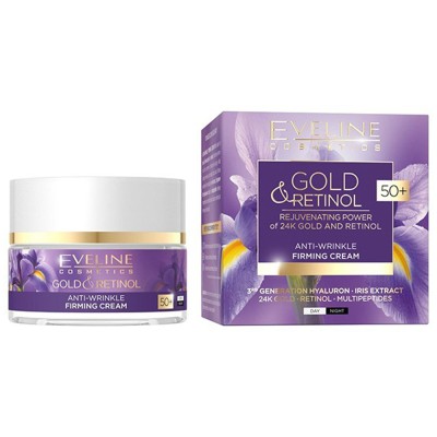 Eveline Gold & Retinol Anti-wrinkle Firming Day & Night Face Cream 50+ (50ml) Eveline Gold & Retinol Anti-wrinkle Firming Day & Night Face Cream 50+ (50ml)