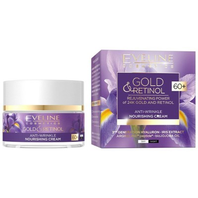 Eveline Gold & Retinol Anti-wrinkle Nourishing Day & Night Face Cream 60+ (50ml) Eveline Gold & Retinol Anti-wrinkle Nourishing Day & Night Face Cream 60+ (50ml)