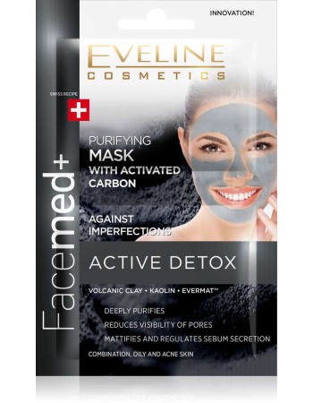 Eveline Facemed+ Purifying Face Mask With Activated Carbon 2x5ml